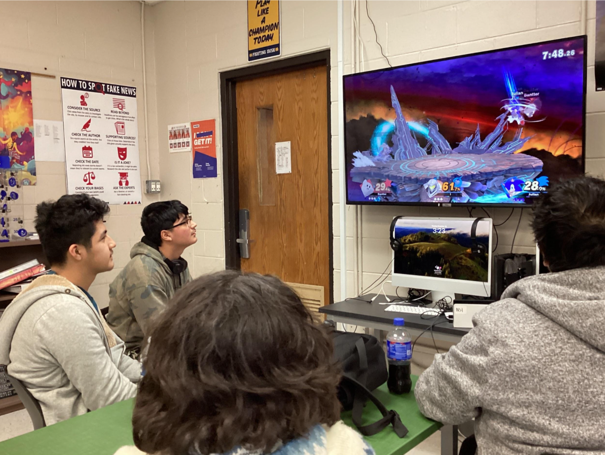 Gaming Club members play Super Smash Bros at their practice on Dec. 10. The club is gearing up for their competitive season. For more information, contact Dr. Kushner (skushner@bhsd228.com) or Mr. Rybarczyk (arybarczyk@bhsd228.com). 